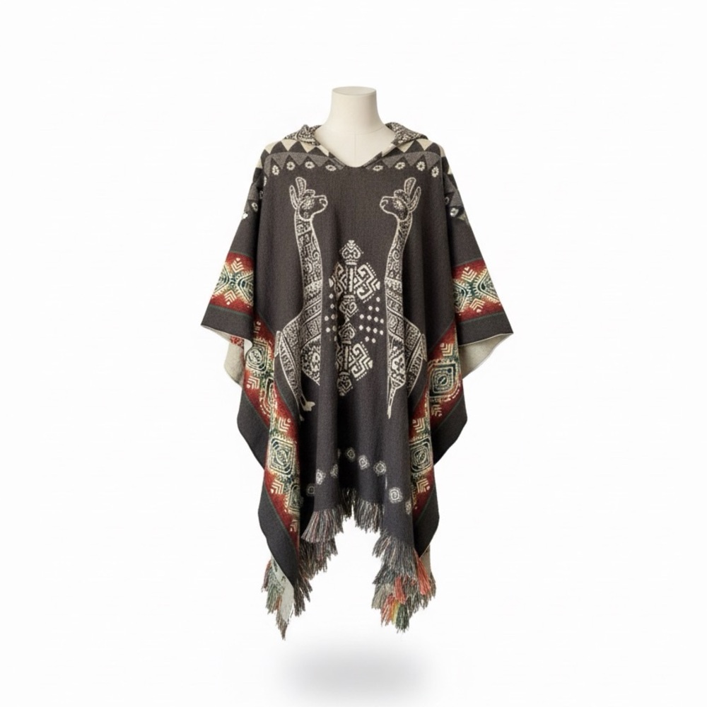 Multicolor Patterned Women's Cape